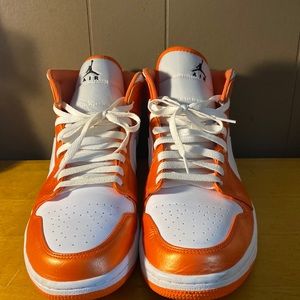 Used size 12 Air Jordan mid SE electric orange